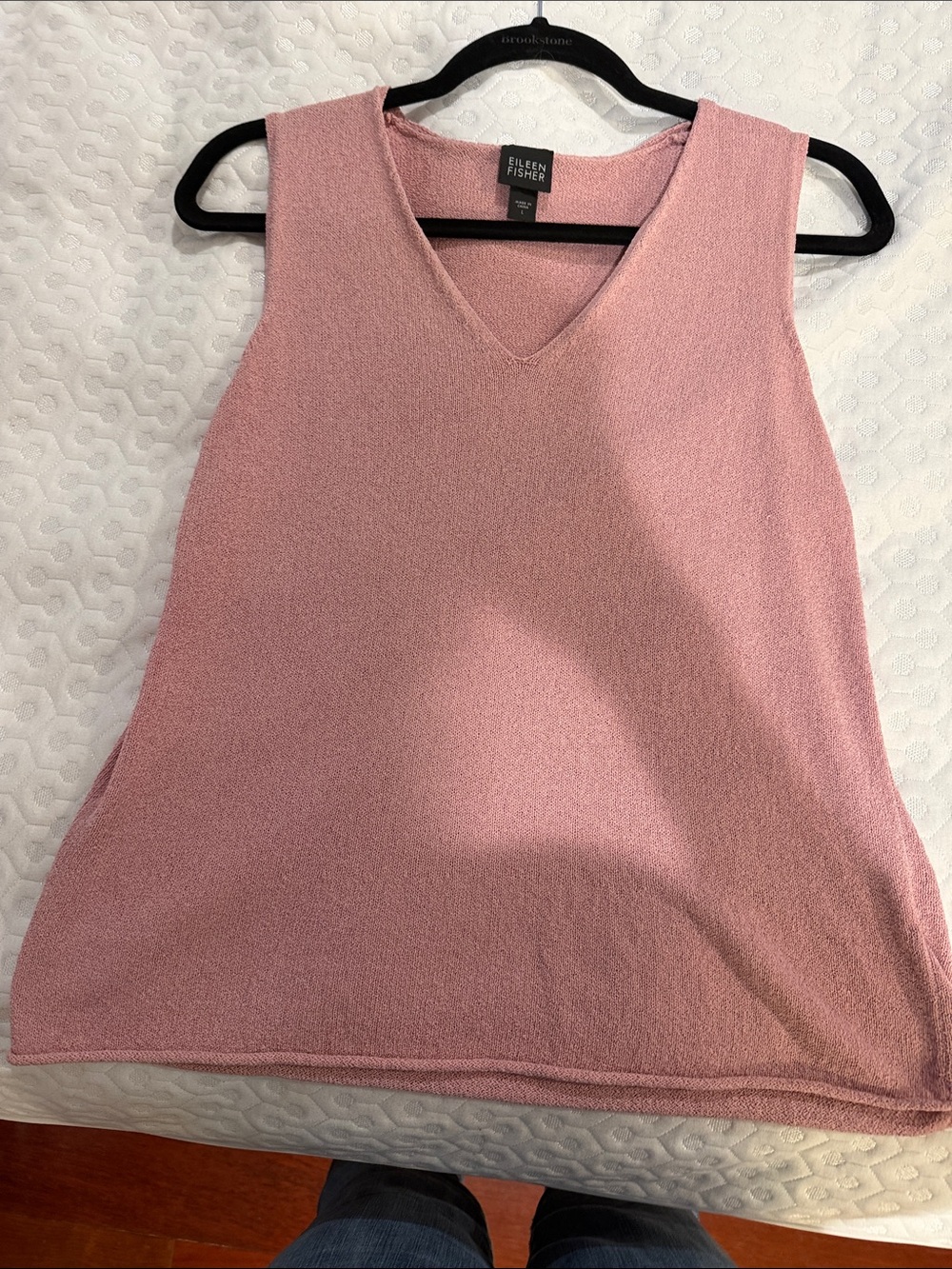 Eileen Fisher Dusty Rose V-Neck Sleeveless Tank